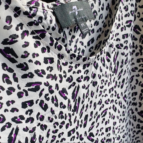 NWOT 7 For All Mankind Ruffle Strap Leopard Tank - Picture 4 of 7